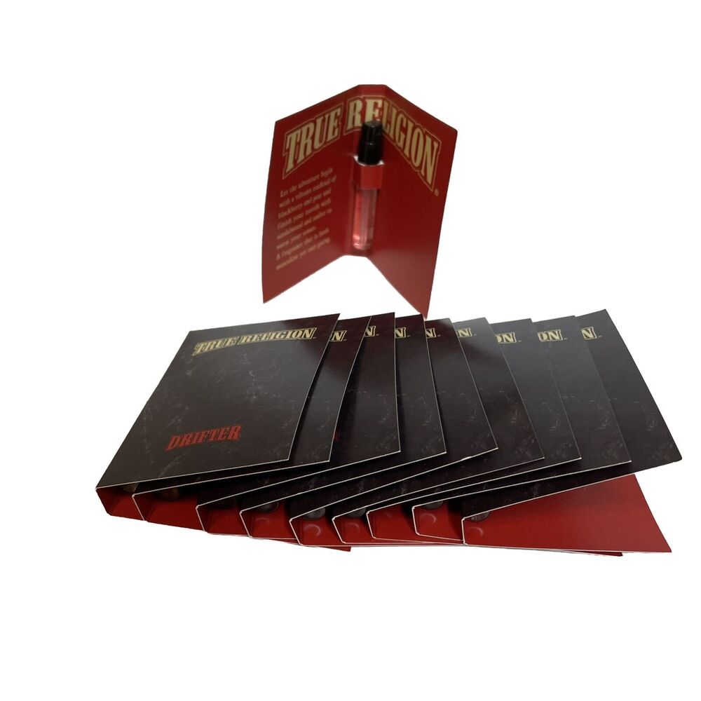 True Religion Drifter Men's Eau De Toilette Sample Size .05 Fl Oz Lot of 10 NEW